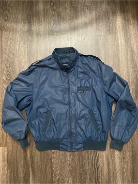 Vintage Member’s Only Men’s Blue Jacket Stand-Up Collar Satin Pockets 44